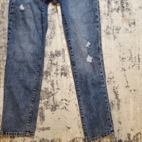 GAP Kid's Girl's Blue Jeans distressed Girlfriend fit - Size 12 adjustable waist - Picture 10 of 12